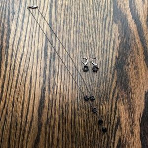 Black Beaded Necklace Set